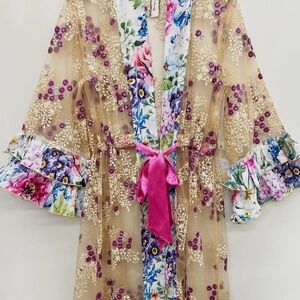 Aratta Ibiza Embellished Mesh Kimono S/M/L